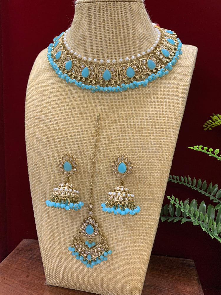 Reverse polki necklace set Sunny