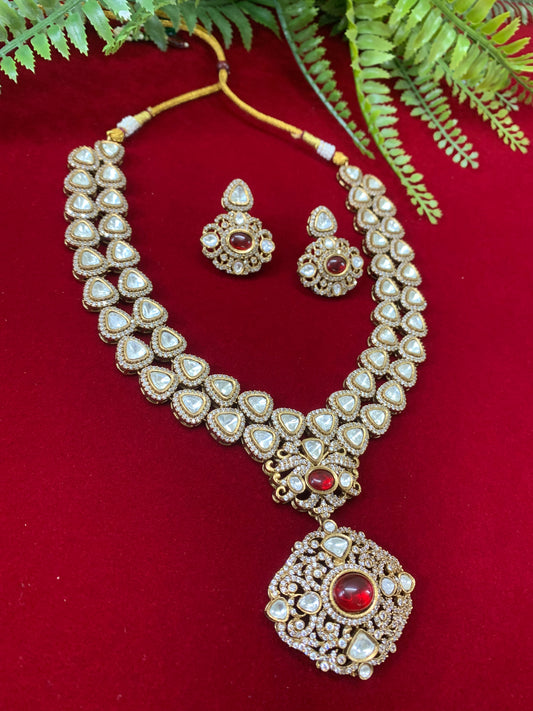 Sabyasachi Kolkata inspired moissanite kundan necklace set