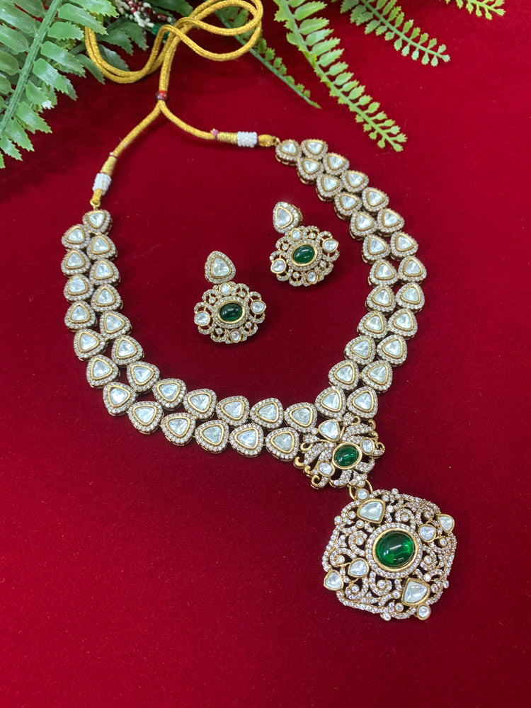 Sabyasachi Kolkata inspired moissanite kundan necklace set