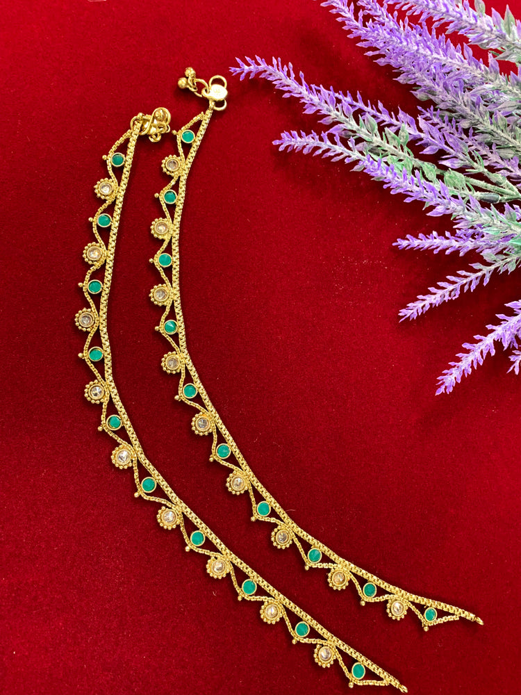 Antique Monalisa Polki payal/anklet