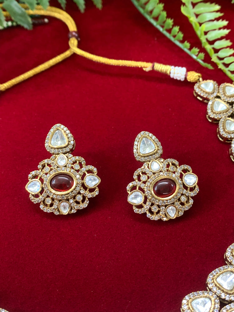 Sabyasachi Kolkata inspired moissanite kundan necklace set