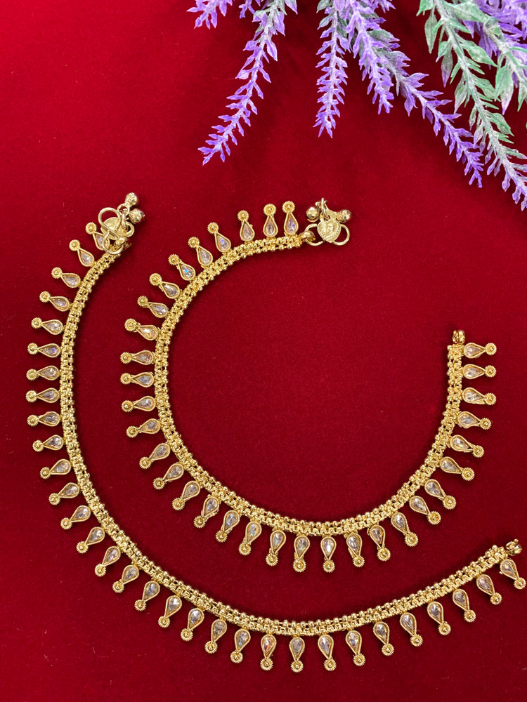 Antique Monalisa Polki payal/anklet