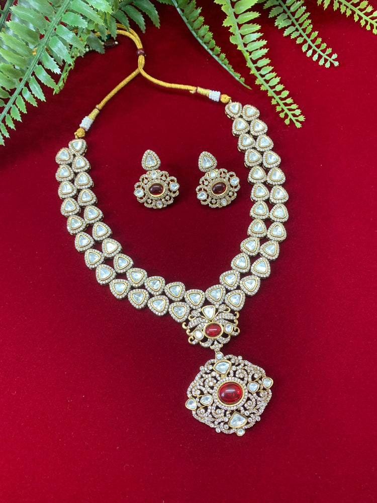 Sabyasachi Kolkata inspired moissanite kundan necklace set