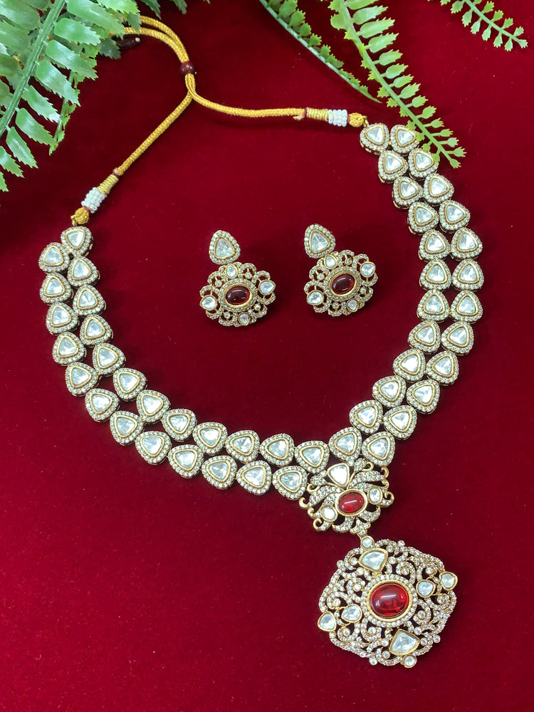 Sabyasachi Kolkata inspired moissanite kundan necklace set