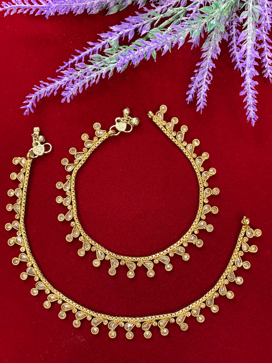 Antique Monalisa Polki payal/anklet