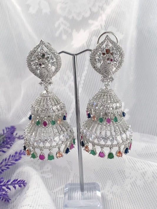 Diamond jhumki / Cz jhumka / glass jhumki