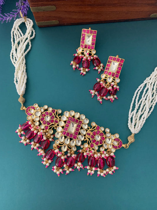 Moni pachi kundan choker