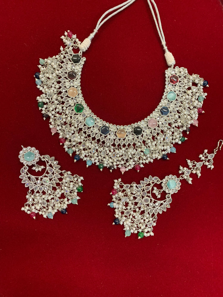 Alphi polki necklace with chandbali
