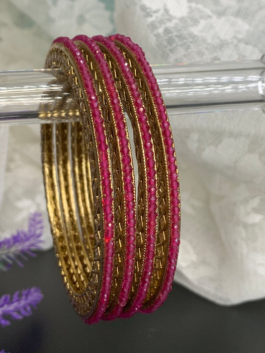 Polki bangle with crystal lining