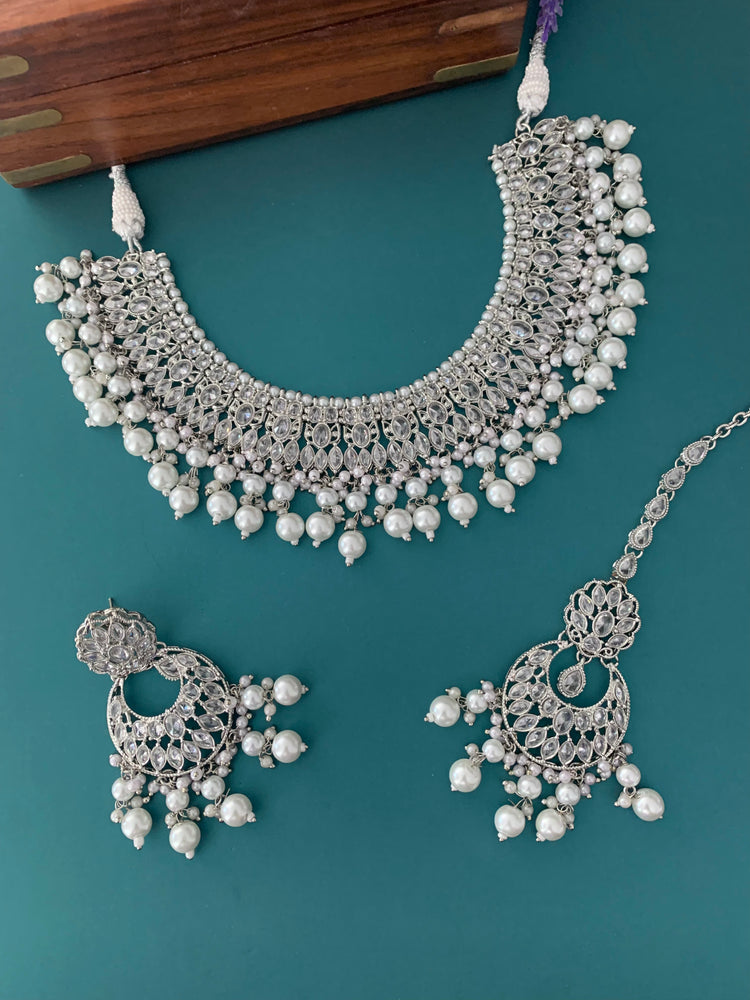 Khusboo polki necklace in silver