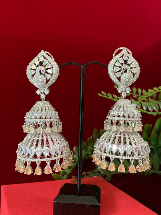 Diamond jhumki / Cz jhumka / glass jhumka/ American diamond