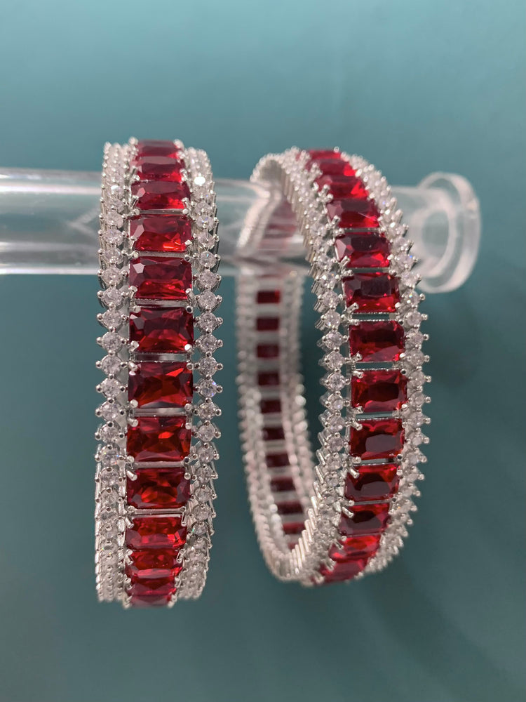 Teddy American diamond bangle in Ruby