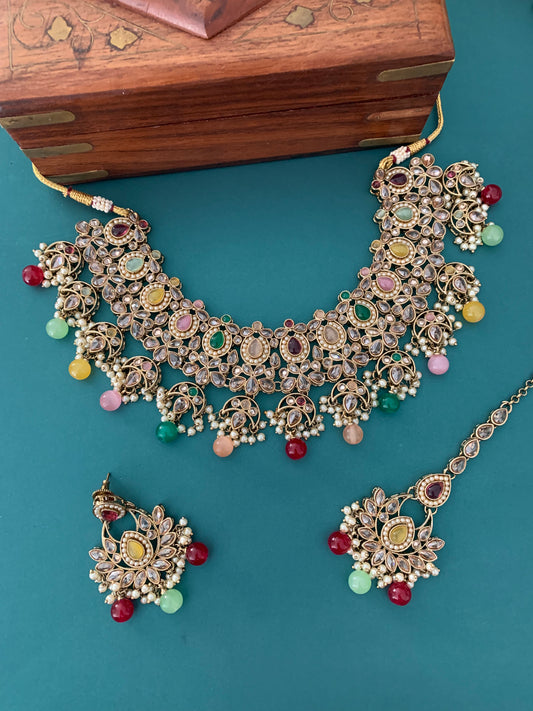 Rita polki necklace and chandbali