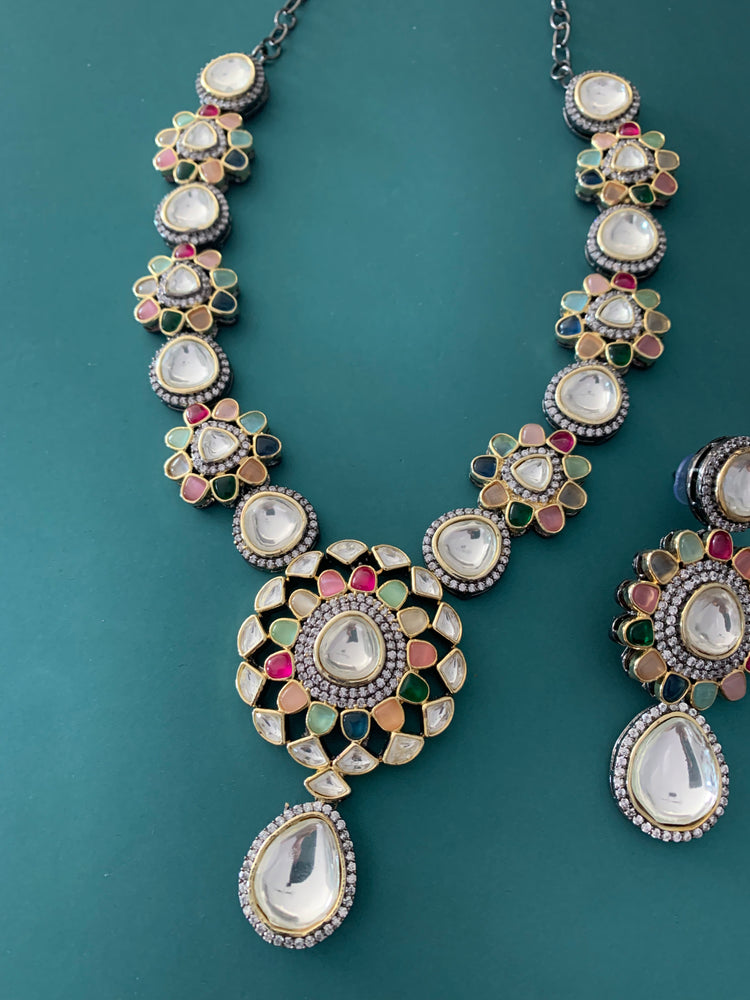 Simraan kundan necklace in multi