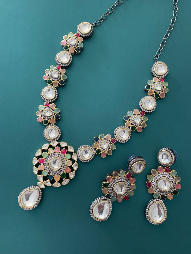 Simraan kundan necklace in multi