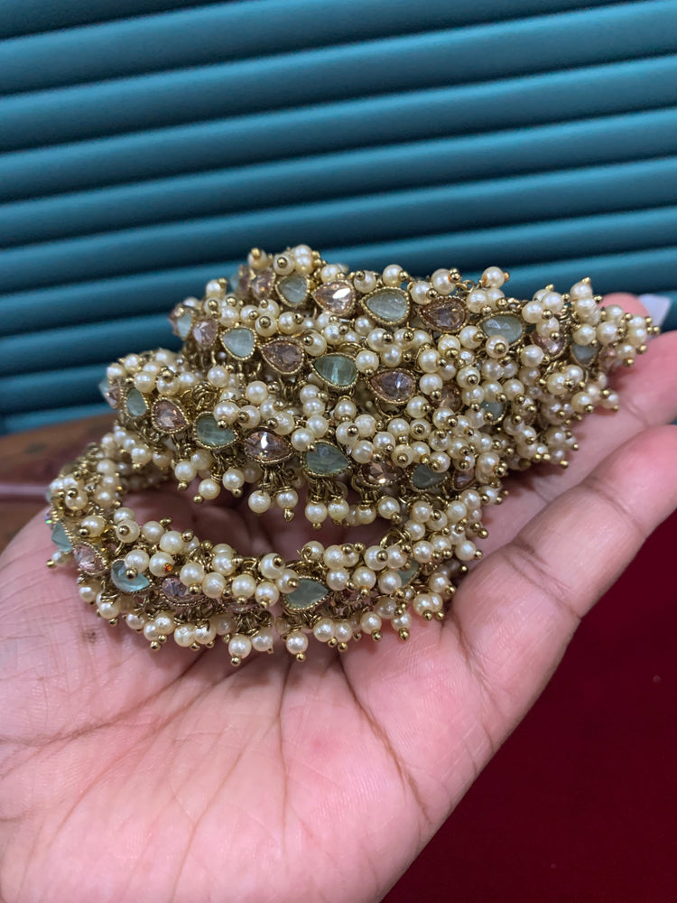 Polki bangle Mannat in Mint