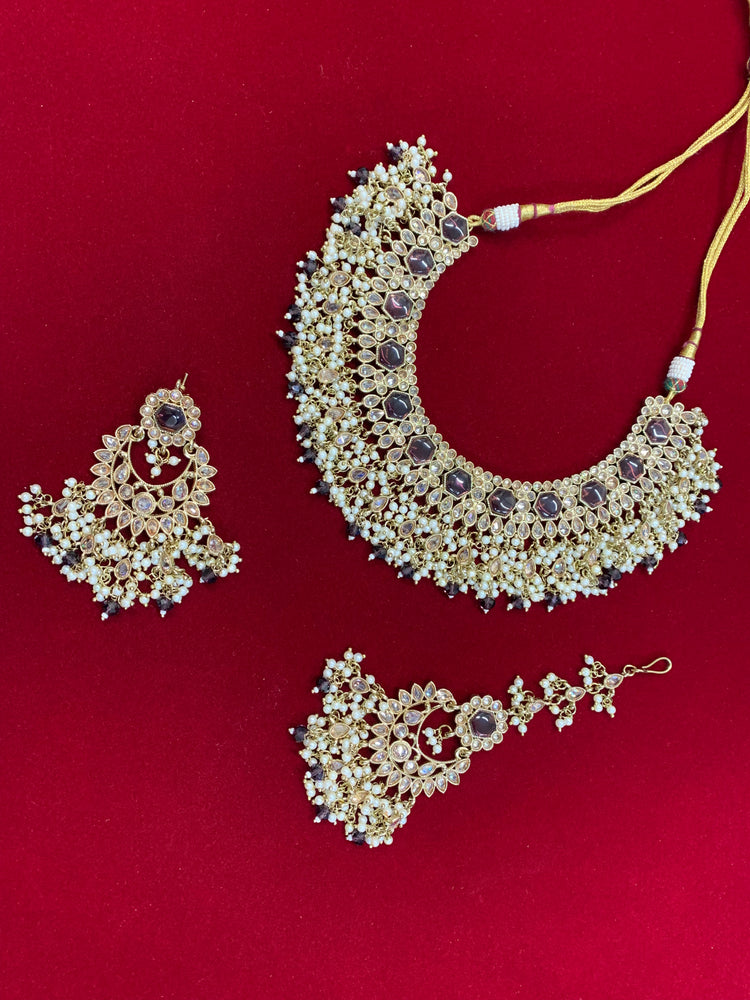 Alphi polki necklace with chandbali