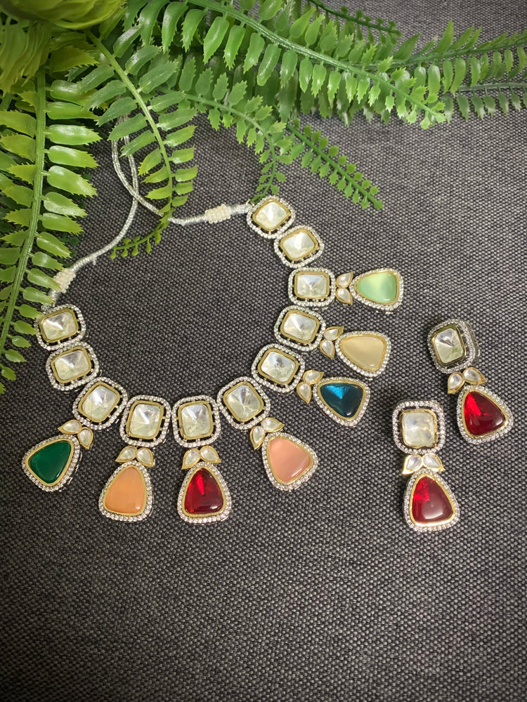 Allen multi color uncut kundan necklace