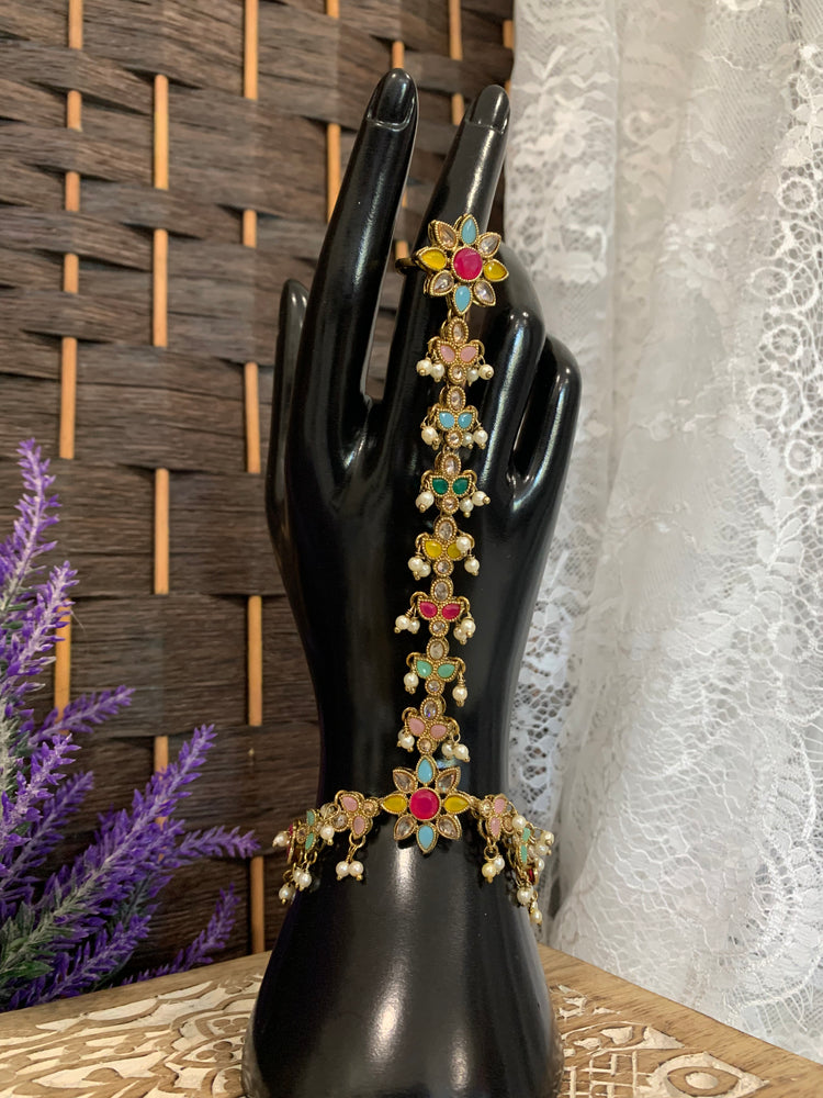 Hand piece/ hand harness/ haat paan/ ring with hand chain