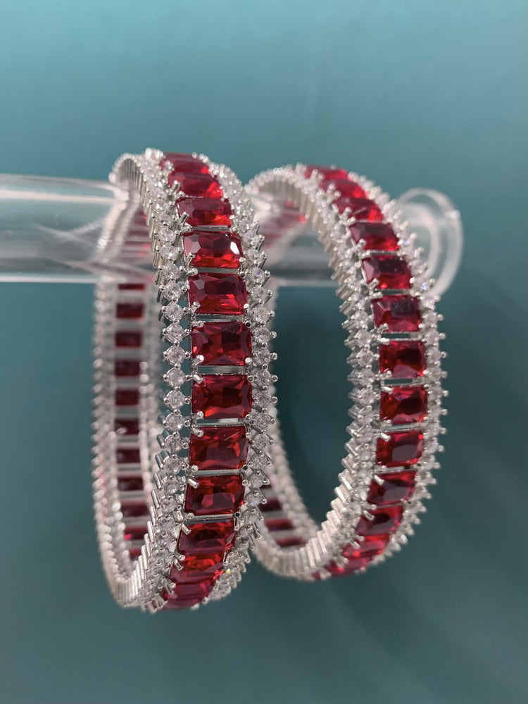 Teddy American diamond bangle in Ruby