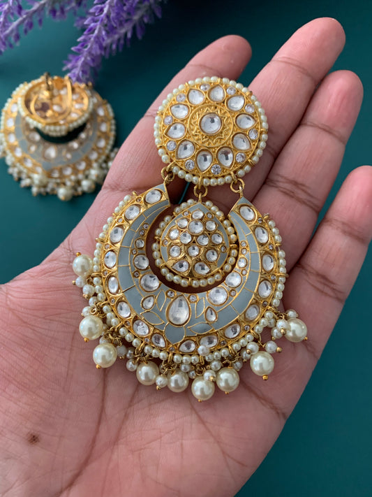 Uncut Kundan designer chandbali  earring