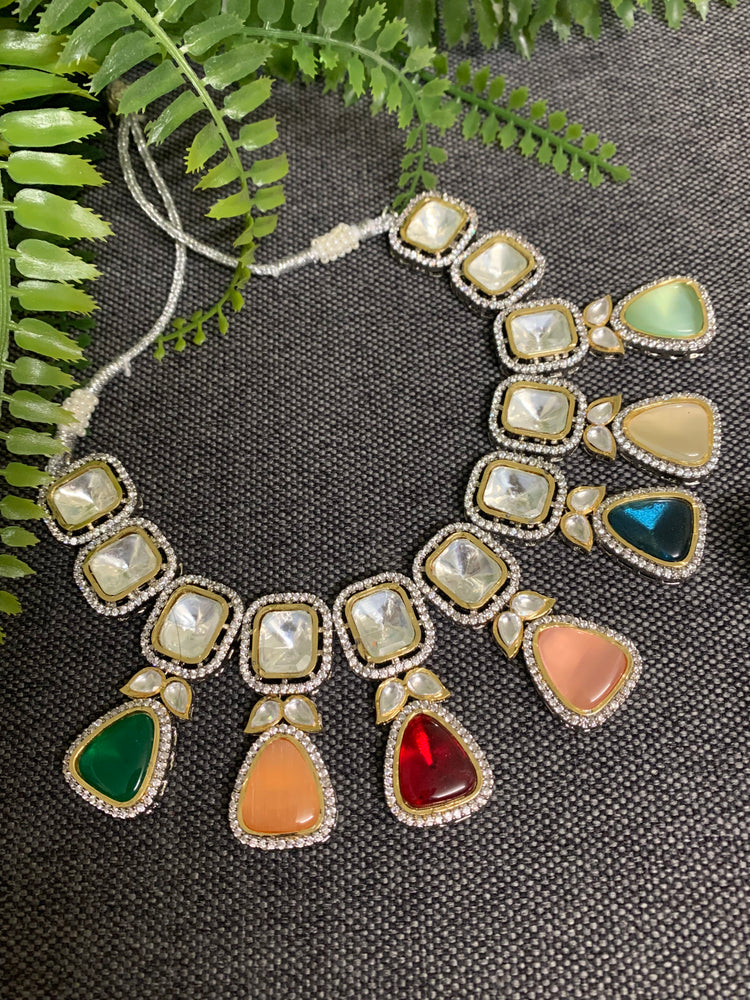 Allen multi color uncut kundan necklace