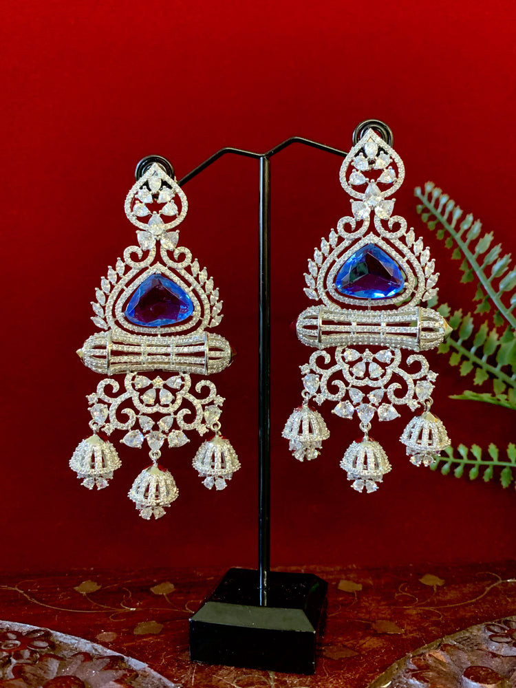 Jolene American diamond / AD /CZ earring doublet stone details
