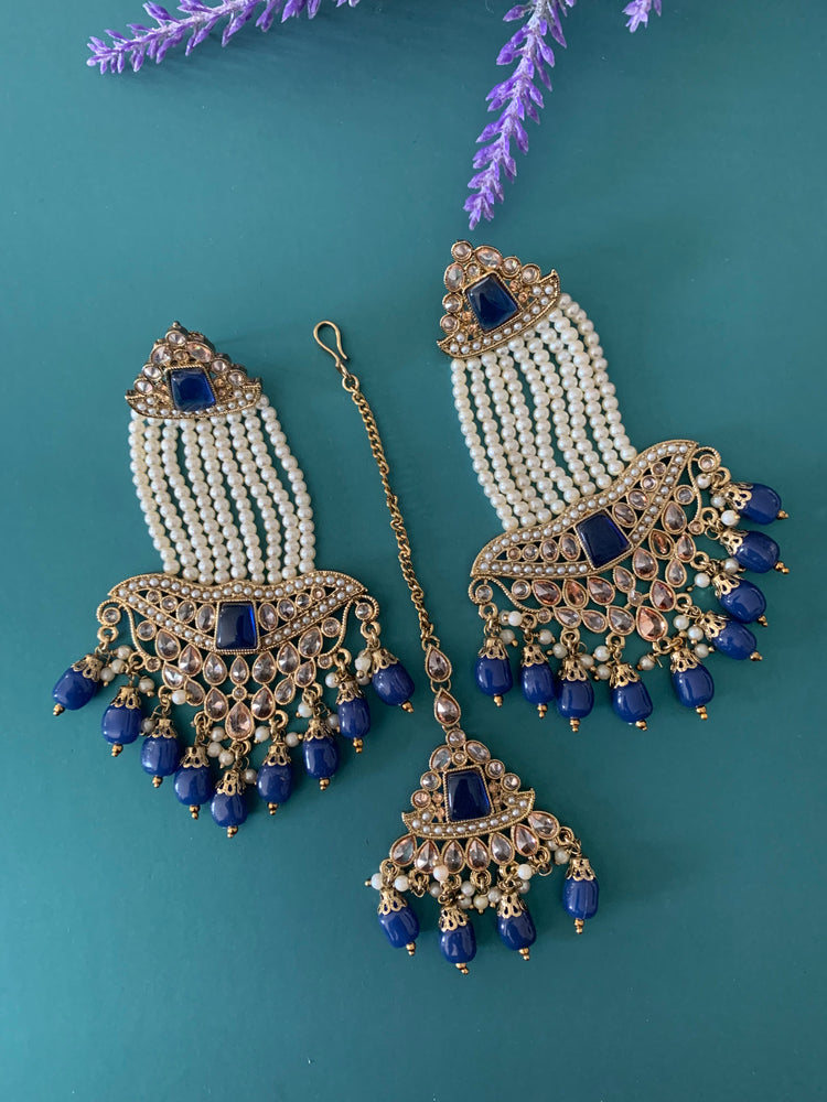 Dalia blue polki earring Tikka