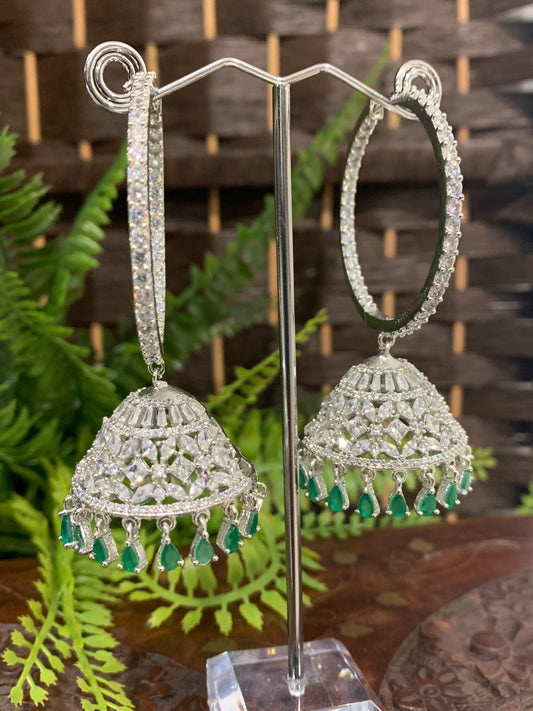 American diamond hoop style jhumki kamala