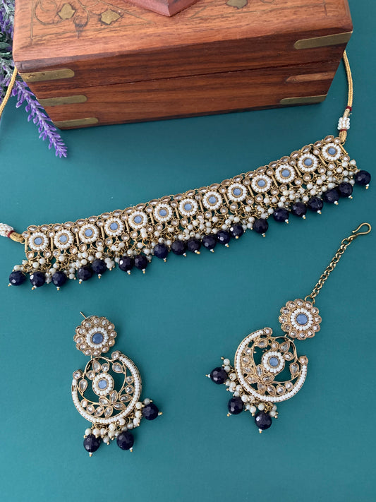 Hanna polki choker and chandbali