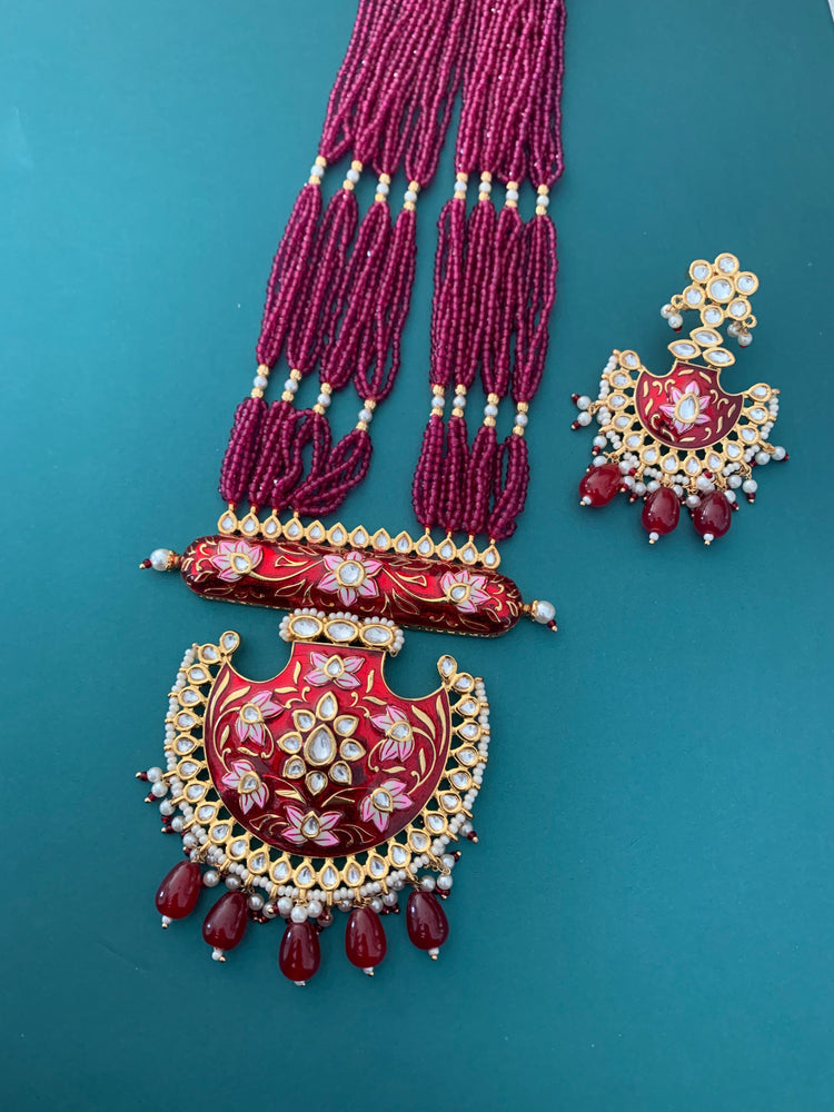 Maroon kundan mala Ella