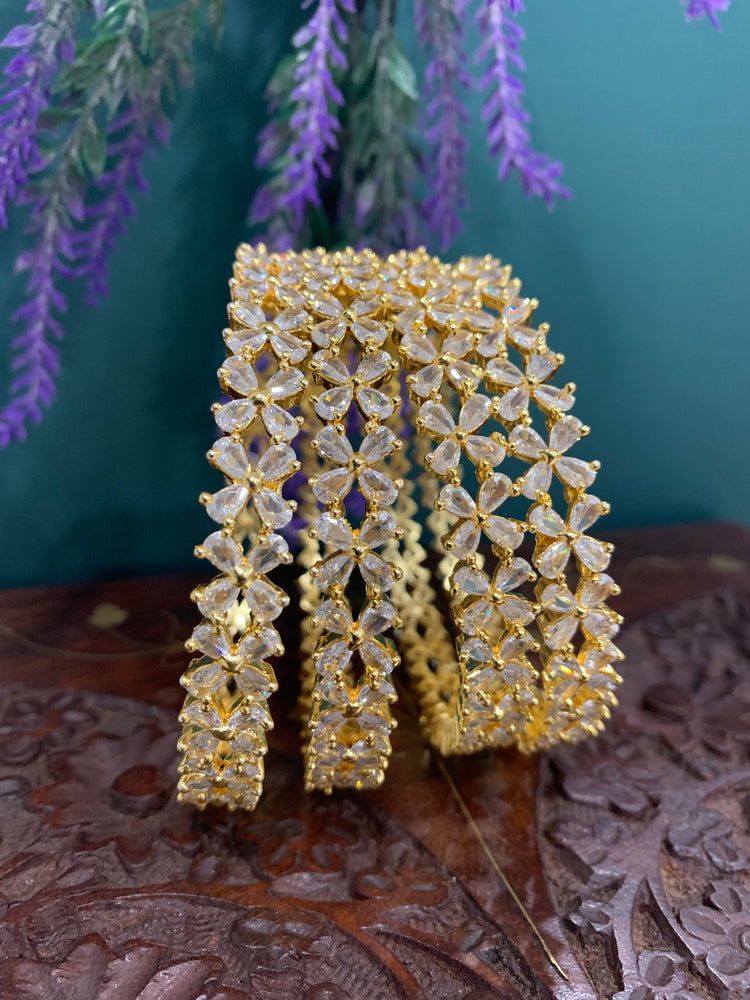 American diamond(AD) cubic zirconia bangles set of 2