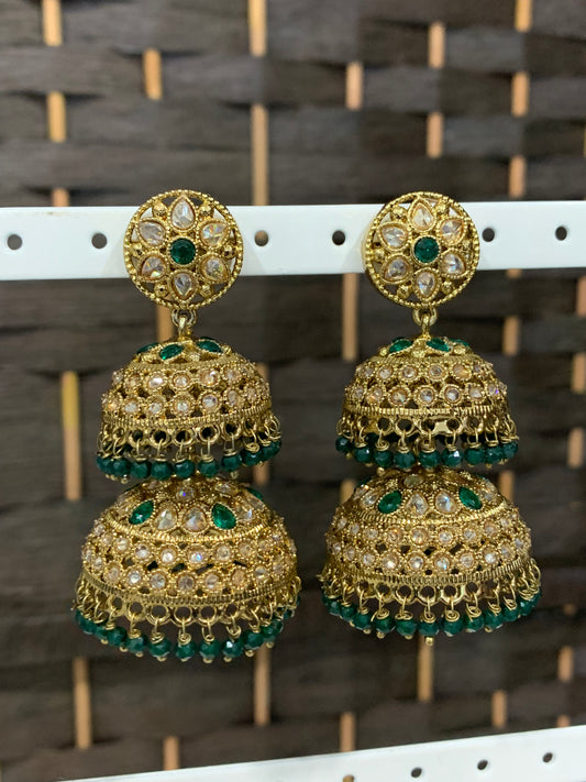 Double layer polki jhumki lazzo