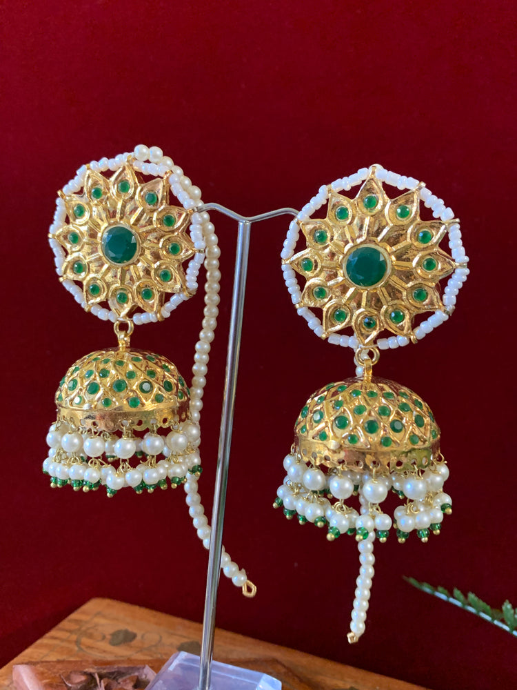 Pakistani thappa kundan / original multani jhumki earring
