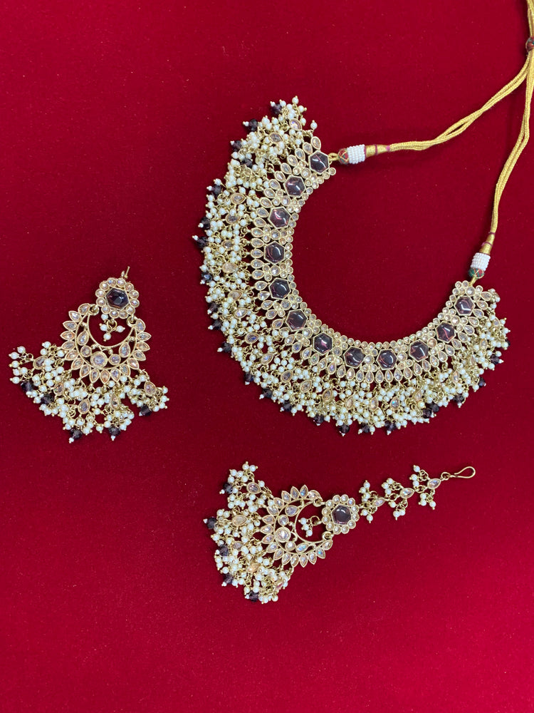 Alphi polki necklace with chandbali