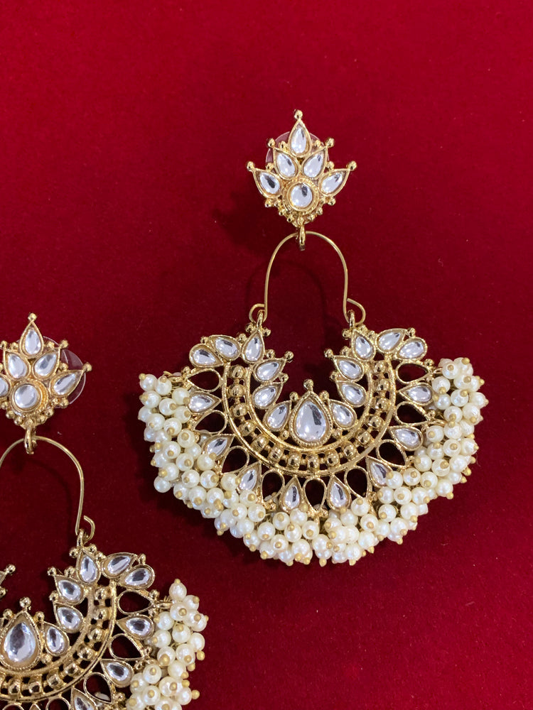 Kundan chandbali Blossom in gold antique