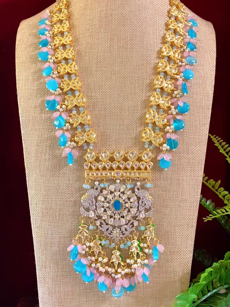 Sabyasachi inspired long pastel mala set with matching earring