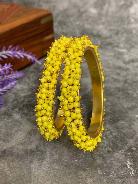 Piper bangle in Lemon yellow