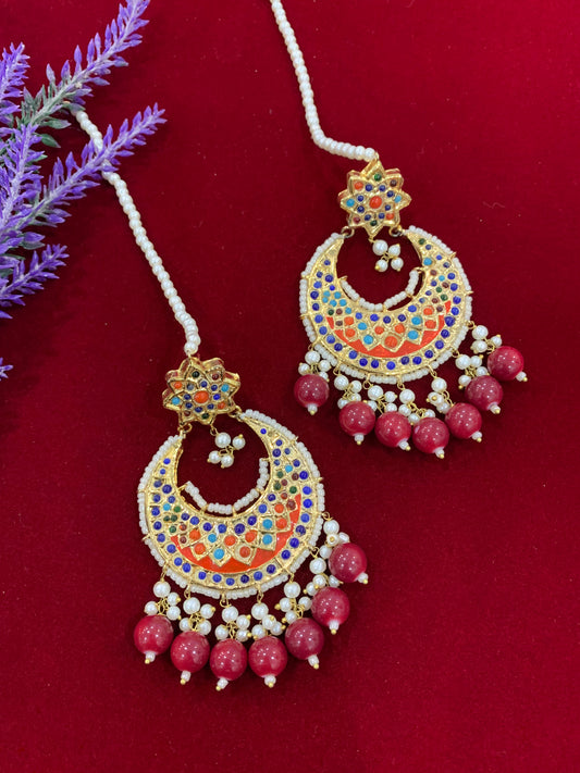 Pakistani thappa kundan / original multani earring