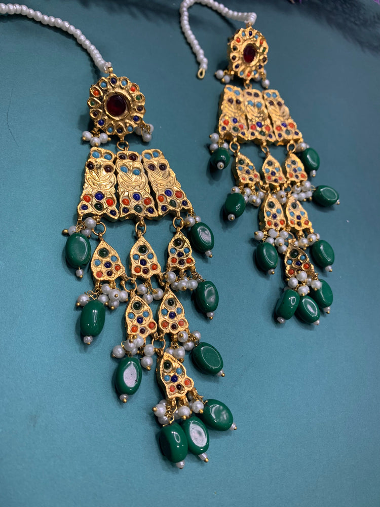 Pakistani multani /thappa kundan earring.