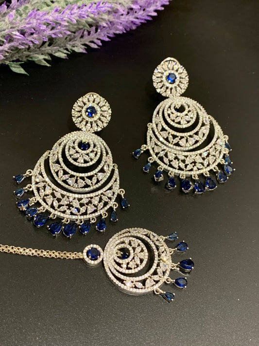 American diamond earring tikka set lovely