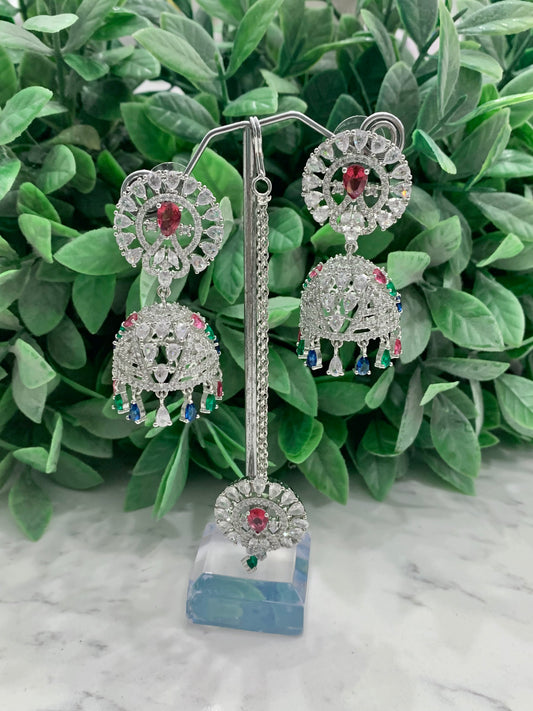 American Diamond jhumki / Cz jhumka / glass jhumki