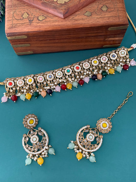 Hanna polki choker and chandbali