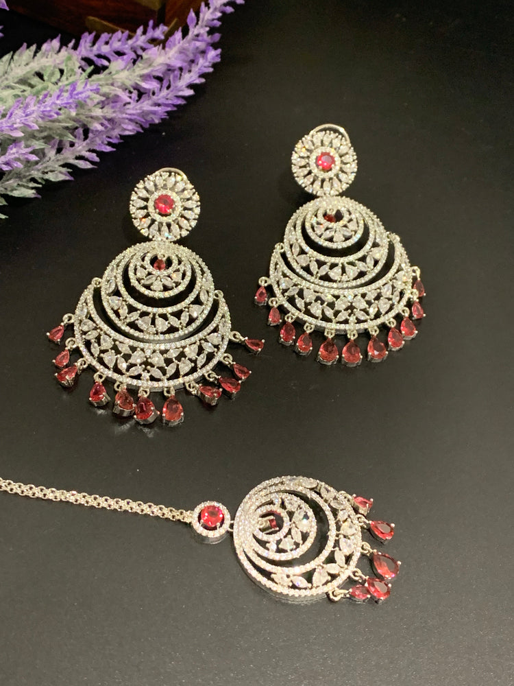 American diamond earring tikka set lovely