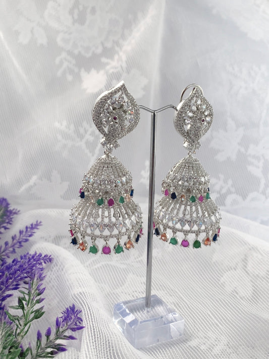 Diamond jhumki / Cz jhumka / glass jhumki