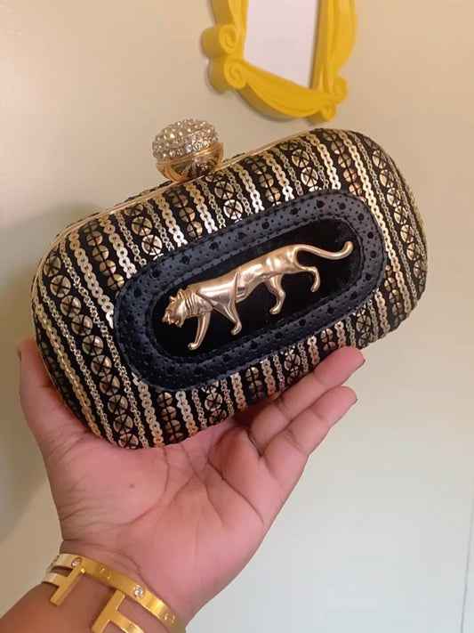 Women’s handbag/clutch/metal clutch/tiger clutch