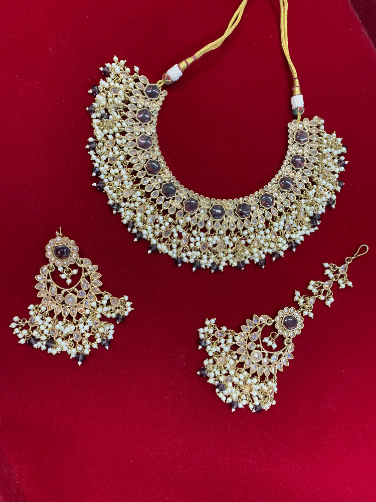 Alphi polki necklace with chandbali