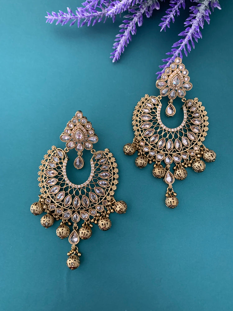 Polki designer chandbali earring