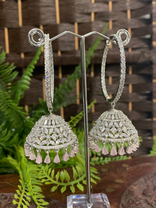 American diamond hoop style jhumki kamala