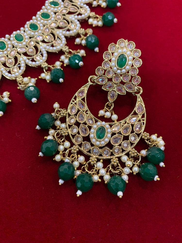 Reverse polki  necklaces Tabu in emerald green